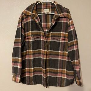 Oversized American Eagle Flannel Plaid Shacket Medium